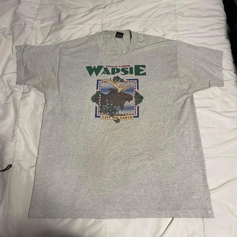 Vintage single stitch nature save the‎ earth tee, Wapsie Camp XXL